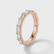 L'Emeraude® East-West Diamond Eternity Band 2x4mm, 14K Rose Gold