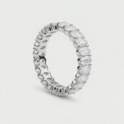 L'Ovale® Diamond Eternity Band 2x4mm, Sterling Silver