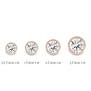 La Ronde® Bezel Diamond Stud Earrings, 14K Rose Gold