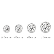 La Ronde® Bezel Diamond Stud Earrings, 14K White Gold