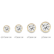 La Ronde® Bezel Diamond Stud Earrings, 14K Yellow Gold
