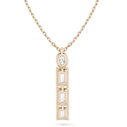 Mixed Four-Diamonds Pendant Necklace