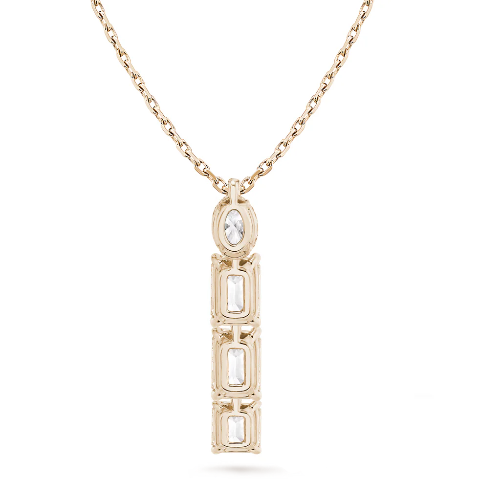 Mixed Four-Diamonds Pendant Necklace