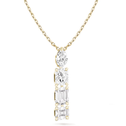 Mixed Four-Diamonds Pendant Necklace