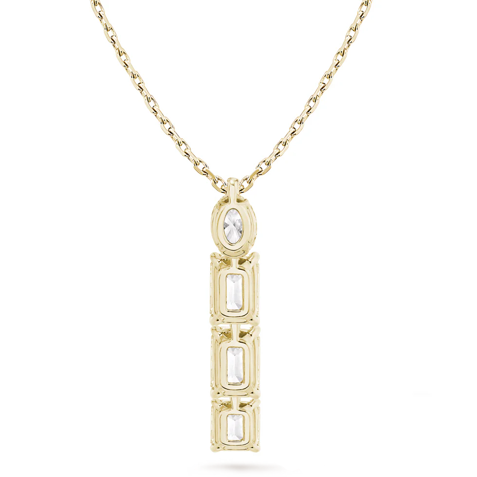 Mixed Four-Diamonds Pendant Necklace