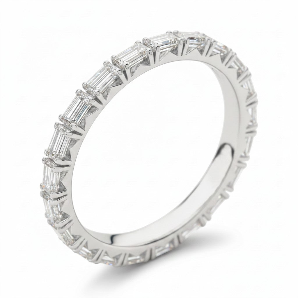 L'Emeraude® East-West Diamond Eternity Band 2x3mm, Platinum