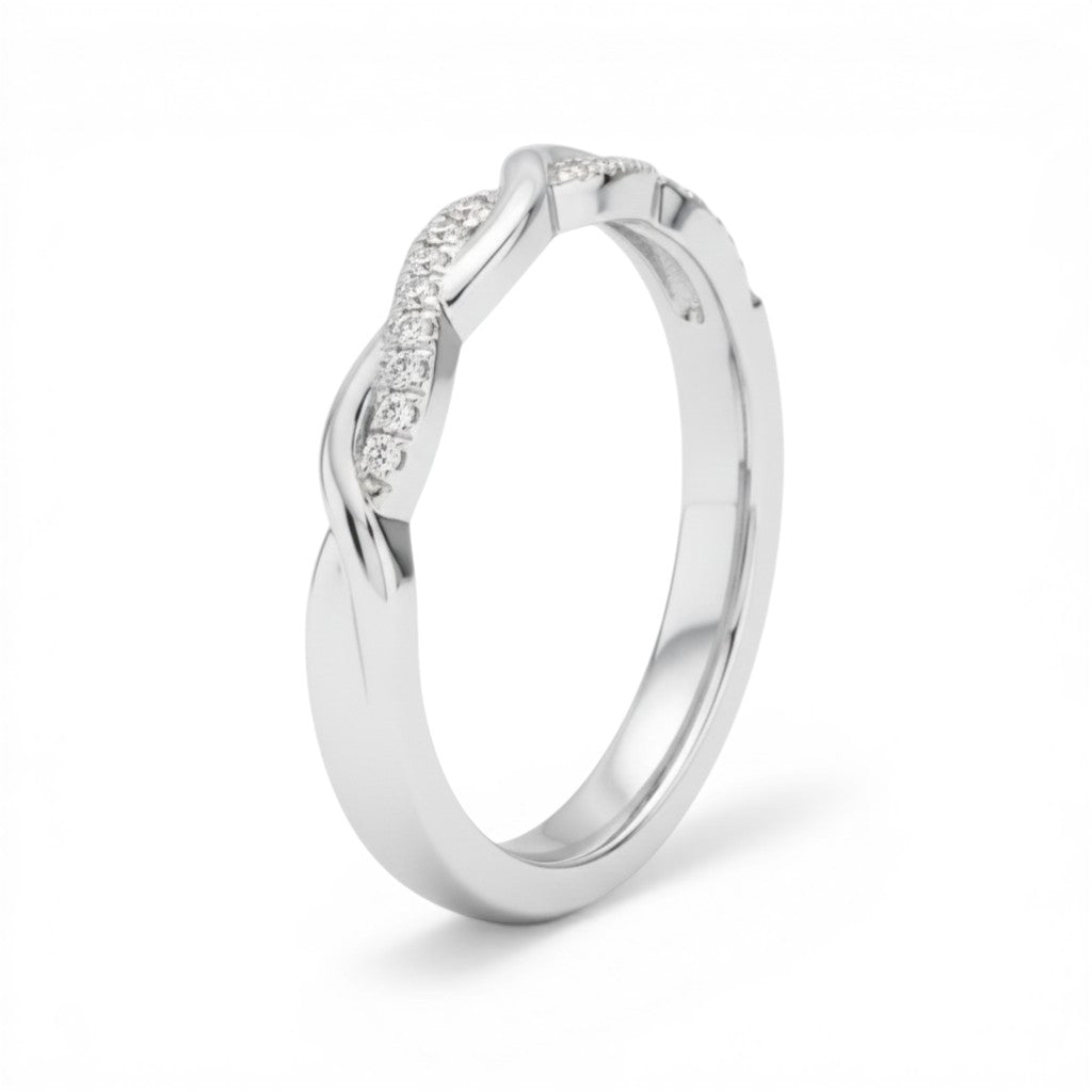 Waves Diamond Ring, Sterling Silver