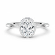 L'Ovale® Bezel Solitaire 2ct Diamond Ring, Platinum