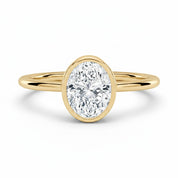 L'Ovale® Bezel Solitaire 2ct Diamond Ring, 14K Yellow Gold