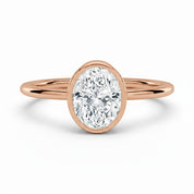 L'Ovale® Bezel Solitaire 2ct Diamond Ring, 14K Rose Gold